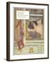 Cat Watching Falling Letters-null-Framed Art Print