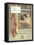 Cat Watching Falling Letters-null-Framed Stretched Canvas