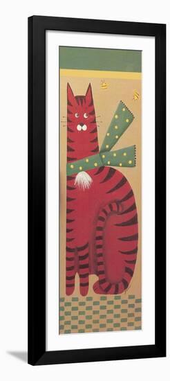 Cat Wearing a Scarf-Beverly Johnston-Framed Giclee Print