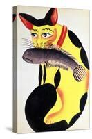 Cat with a Fish in Its Mouth, from the Rudyard Kipling Collection, Calcutta, c.1890-null-Stretched Canvas