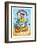 Cat with Flowers-Olga Kovaleva-Framed Giclee Print