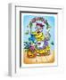 Cat with Flowers-Olga Kovaleva-Framed Giclee Print