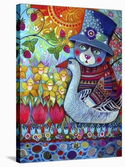 Cat with Goose-Oxana Zaika-Stretched Canvas