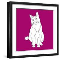 Cat With Head To One Side-Anna Nyberg-Framed Art Print