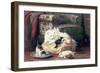 Cat with Her Kittens on a Cushion-Henriette Ronner-Knip-Framed Giclee Print