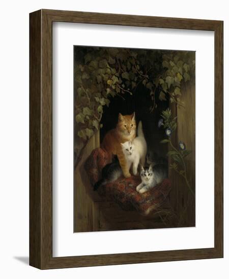 Cat with Kittens, by Henriette Ronner, C. 1844-Henriette Ronner-Framed Art Print