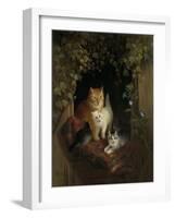 Cat with Kittens, by Henriette Ronner, C. 1844-Henriette Ronner-Framed Art Print