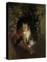 Cat with Kittens, Henritte Ronner-Henriette Ronner-Stretched Canvas