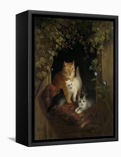 Cat with Kittens, Henritte Ronner-Henriette Ronner-Framed Stretched Canvas