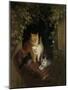 Cat with Kittens, Henritte Ronner-Henriette Ronner-Mounted Art Print