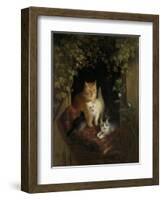 Cat with Kittens, Henritte Ronner-Henriette Ronner-Framed Art Print