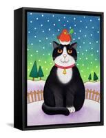 Cat with Robin-Cathy Baxter-Framed Stretched Canvas