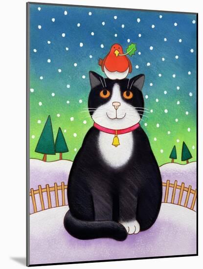 Cat with Robin-Cathy Baxter-Mounted Giclee Print