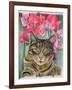 Cat with Sweet Peas-Anne Robinson-Framed Giclee Print