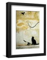 Cat-Banksy-Framed Giclee Print