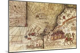 Catalan Atlas of Charles V of France, Attributed to Abraham and Jafuda Cresques Mallorca, 1375-null-Mounted Giclee Print