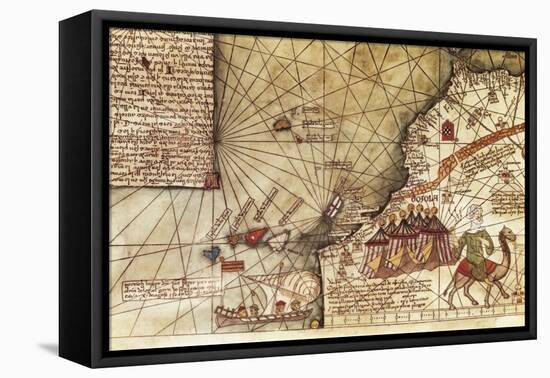 Catalan Atlas of Charles V of France, Attributed to Abraham and Jafuda Cresques Mallorca, 1375-null-Framed Stretched Canvas