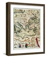 Catalan Atlas-Jafuda and Abraham Cresques-Framed Art Print