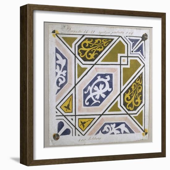 Catalan Modernism. Original Desing of Tile for the Decoration of the Guell Palace. Artist Antoni…-null-Framed Giclee Print