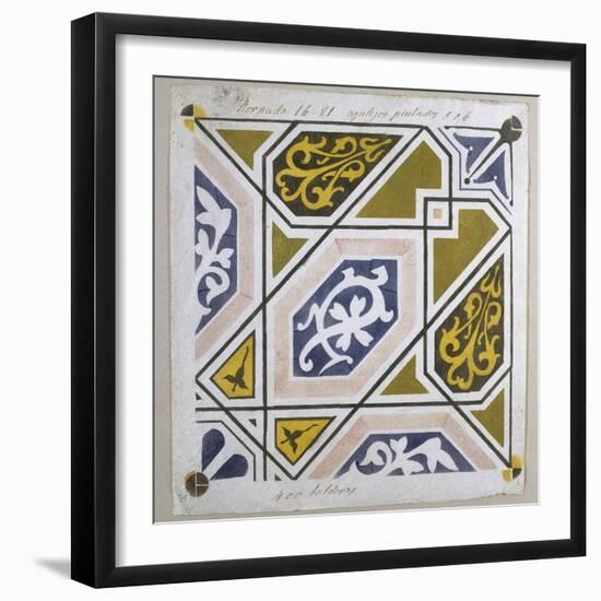 Catalan Modernism. Original Desing of Tile for the Decoration of the Guell Palace. Artist Antoni…-null-Framed Giclee Print