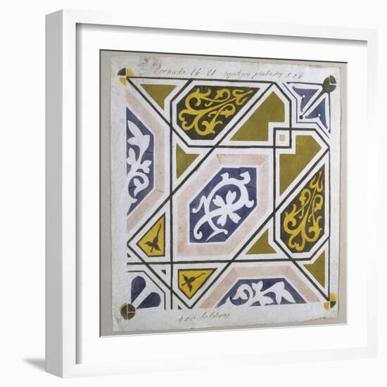 Catalan Modernism. Original Desing of Tile for the Decoration of the Guell Palace. Artist Antoni…-null-Framed Giclee Print