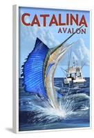 Catalina Island, California - Avalon - Sailfish-Lantern Press-Framed Art Print