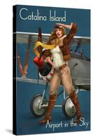 Catalina Island, California - Aviator Pinup Girl-Lantern Press-Stretched Canvas