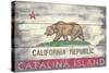 Catalina Island, California - Barnwood State Flag-Lantern Press-Stretched Canvas