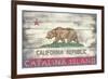 Catalina Island, California - Barnwood State Flag-Lantern Press-Framed Art Print