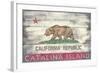 Catalina Island, California - Barnwood State Flag-Lantern Press-Framed Art Print