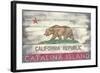 Catalina Island, California - Barnwood State Flag-Lantern Press-Framed Art Print