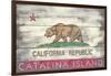 Catalina Island, California - Barnwood State Flag-Lantern Press-Framed Art Print