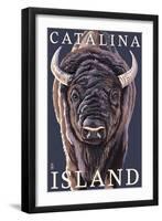 Catalina Island, California - Bison Up Close-Lantern Press-Framed Art Print