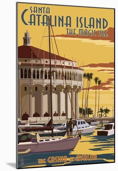 Catalina Island, California - Casino & Marina-null-Mounted Poster