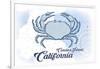 Catalina Island, California - Crab - Blue - Coastal Icon-Lantern Press-Framed Premium Giclee Print