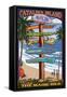 Catalina Island, California - Destination Sign #2-Lantern Press-Framed Stretched Canvas
