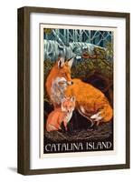 Catalina Island, California - Fox and Kit-Lantern Press-Framed Art Print