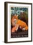 Catalina Island, California - Fox and Kit-Lantern Press-Framed Art Print