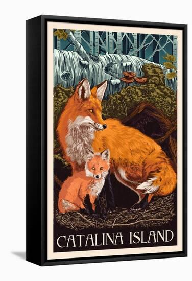 Catalina Island, California - Fox and Kit-Lantern Press-Framed Stretched Canvas