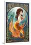 Catalina Island, California - Mermaid-Lantern Press-Framed Art Print