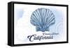 Catalina Island, California - Scallop Shell - Blue - Coastal Icon-Lantern Press-Framed Stretched Canvas