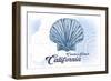 Catalina Island, California - Scallop Shell - Blue - Coastal Icon-Lantern Press-Framed Art Print