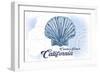 Catalina Island, California - Scallop Shell - Blue - Coastal Icon-Lantern Press-Framed Art Print