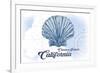 Catalina Island, California - Scallop Shell - Blue - Coastal Icon-Lantern Press-Framed Premium Giclee Print