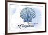 Catalina Island, California - Scallop Shell - Blue - Coastal Icon-Lantern Press-Framed Premium Giclee Print