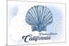 Catalina Island, California - Scallop Shell - Blue - Coastal Icon-Lantern Press-Mounted Premium Giclee Print