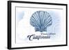 Catalina Island, California - Scallop Shell - Blue - Coastal Icon-Lantern Press-Framed Art Print