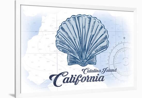 Catalina Island, California - Scallop Shell - Blue - Coastal Icon-Lantern Press-Framed Art Print