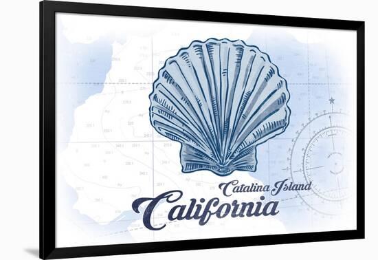 Catalina Island, California - Scallop Shell - Blue - Coastal Icon-Lantern Press-Framed Art Print