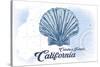 Catalina Island, California - Scallop Shell - Blue - Coastal Icon-Lantern Press-Stretched Canvas